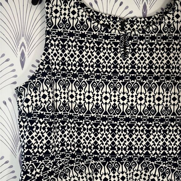 Talbots Black and White Patterned Dress XLp - Picture 3 of 8